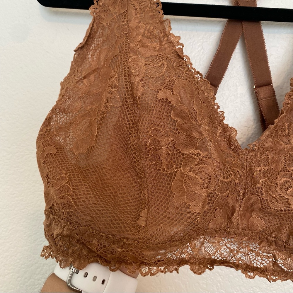 Savage X Fenty Brown Lace Triangle Bralette - Picture 2 of 4